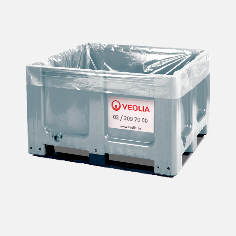 Afgedankte of vervallen röntgenfoto's in een 650 liter plastibac| Veolia Belgium