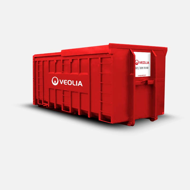Papier en karton gesloten afzetcontainer huren van 30 m³ | Veolia Belgium