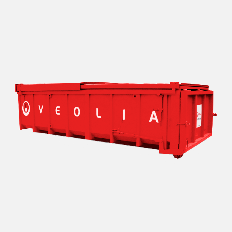 Metaalafval gesloten afzetcontainer huren van 20 m³ | Veolia Belgium